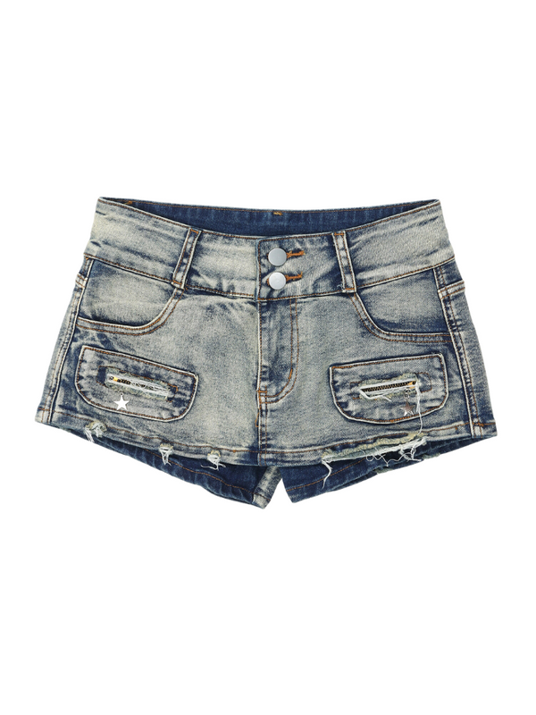 American Retro Y2K Super Short Denim Skirt Pants