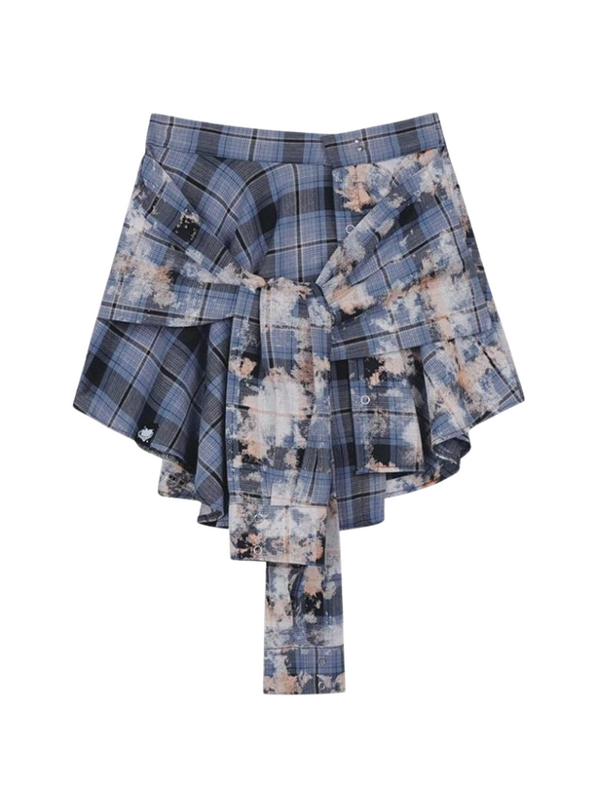 Burnt Craft Blue Check Shirt Skirt