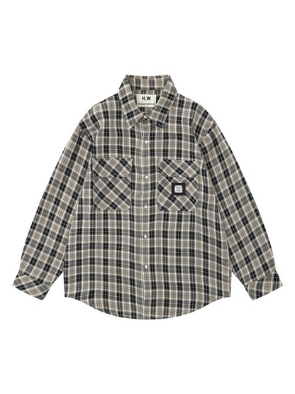 Retro Check Loose Shirt Jacket