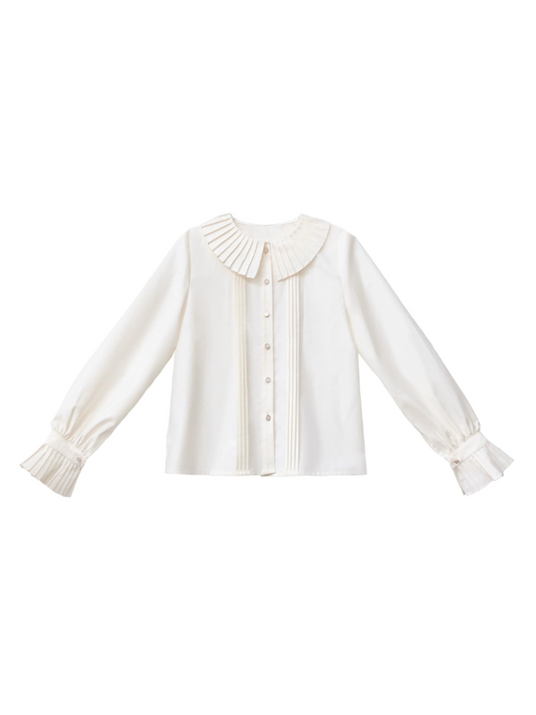 Little Red Riding Hood Cape Ribbon Coat + Pleated Collar Shirt + Check Tiered Dress + Head Scarf