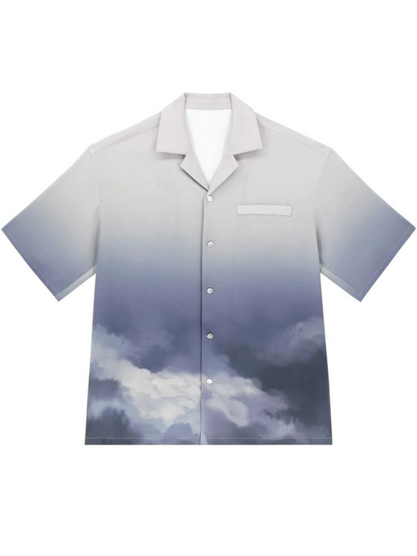 Sheer Dark Summer China Dress + Loose Shirt