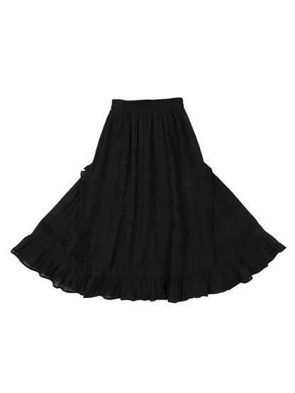 Shallot-cut black dark skirt