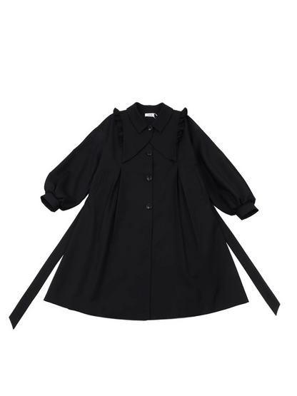 Black Lace Windbreaker Retro Coat