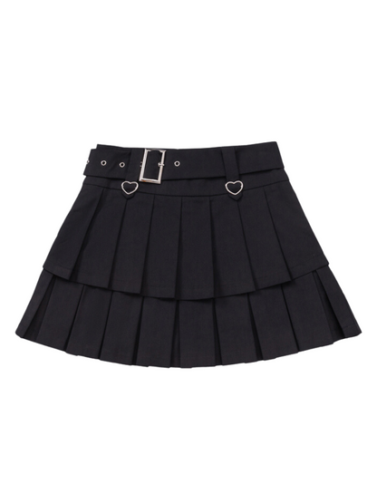 American retro college style pleated skirt + leg cover