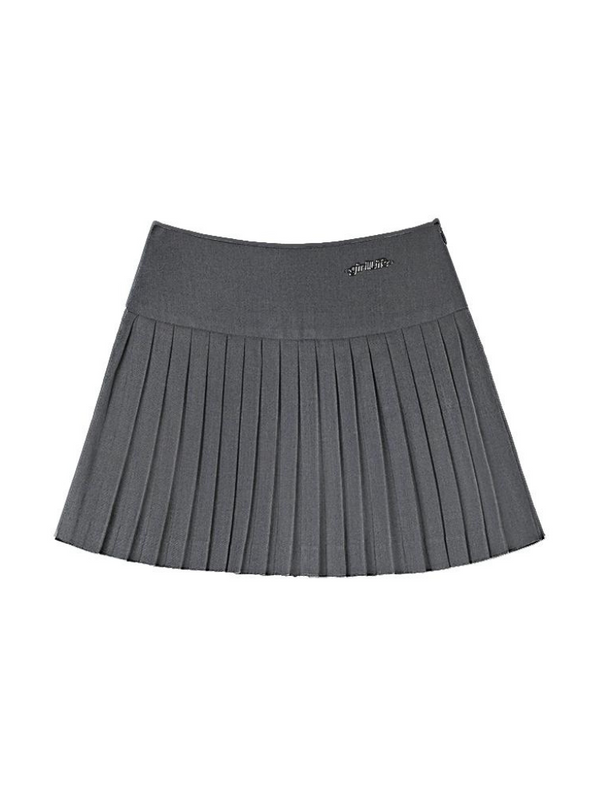 Slim Retro College Vest + Shirt + Pleated Skirt