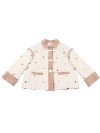 Cherry Retro Boa Cotton Jacket