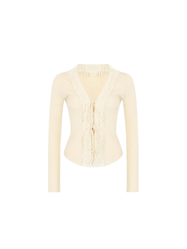 フリンジタッセルニットカーディガン