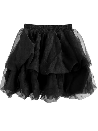 Cool Spicy Black Lace Up Viste + Tulle Skirt