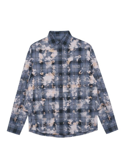 SagiDolls Girly Fighting Spirit Burn Blue Checkered Shirt Casual Jacket Shirt Sunscreen Freeze Loose Versatile Summer