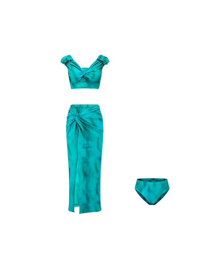 Tie-Dye Mermaid 3-Piece Set-Up Swimsuit