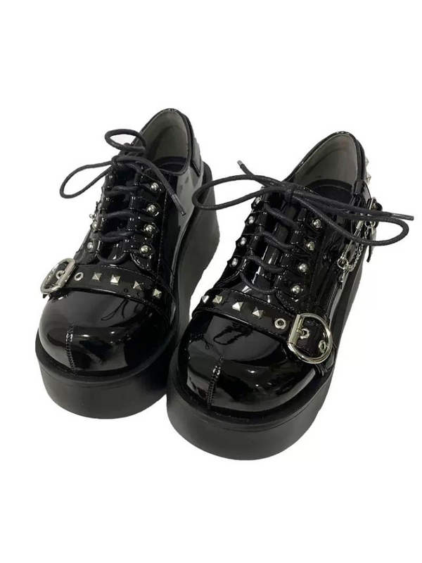 Lolita punk studded platform shoes