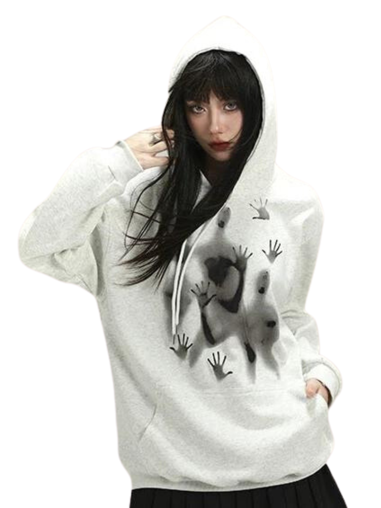 Dark Style American Grey Hoodie Sweatshirt