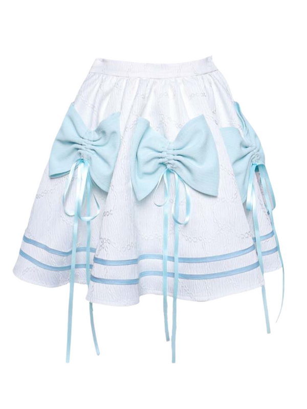 Y2K Virtual Idol Futureistic Ribbon Skirt