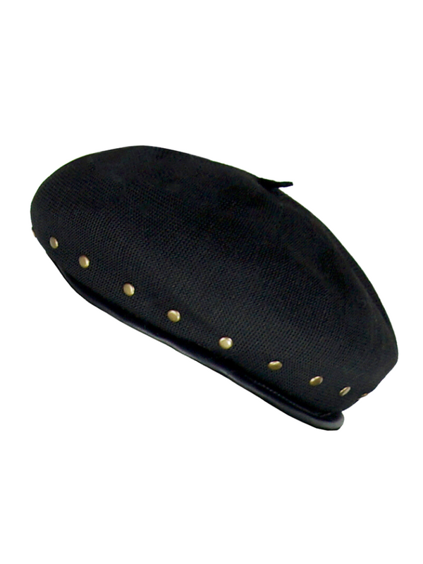 Steam Black Rivet Beret