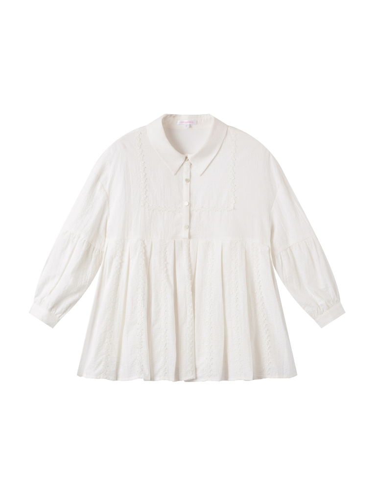 Retro Lantern Sleeve Girly White Shirt