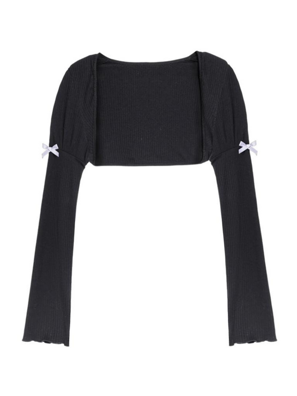 Cool ribbon short cardigan