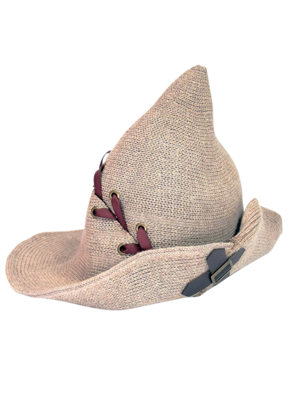 Steam Continental Khaki Curved Knit Witches Hat