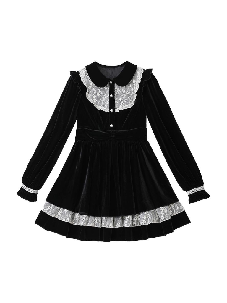 Girly Black Flared Dress