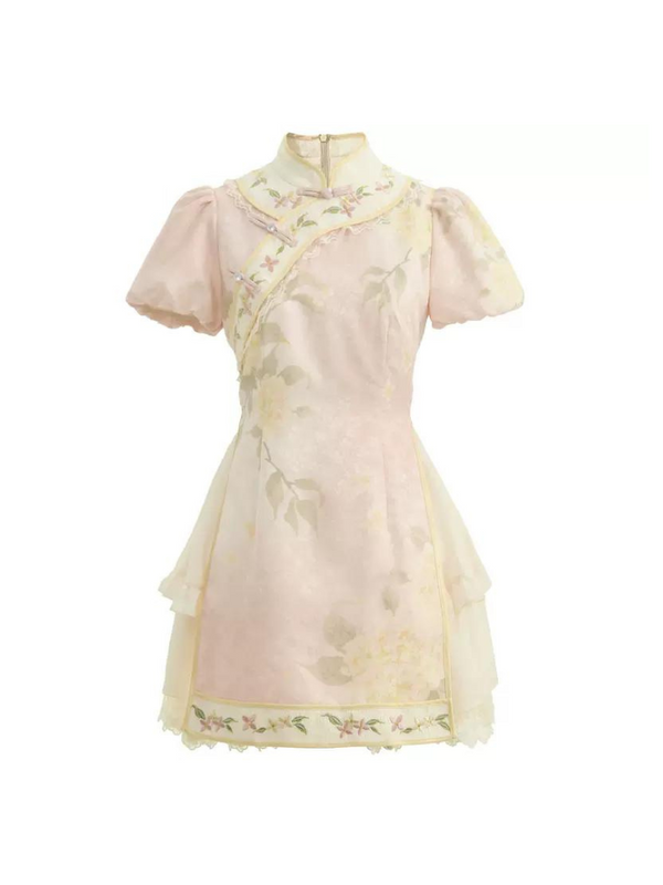 【予約商品】フラワーデザインイートチャイナドレス