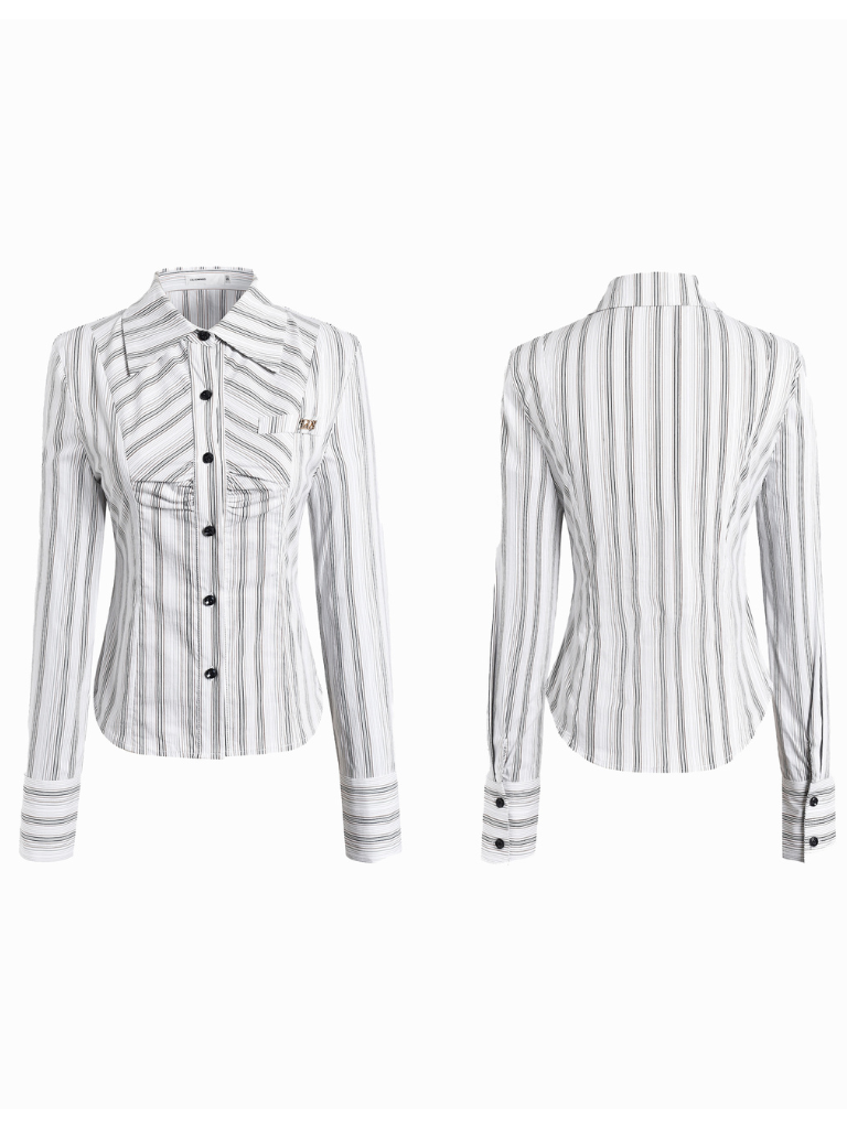 Stripe Girl Slim West Blouse