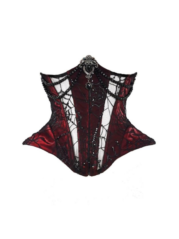 ダッチェスゴシックベルベットロングテールベルト付きサスペンダーチュールドレススーツ