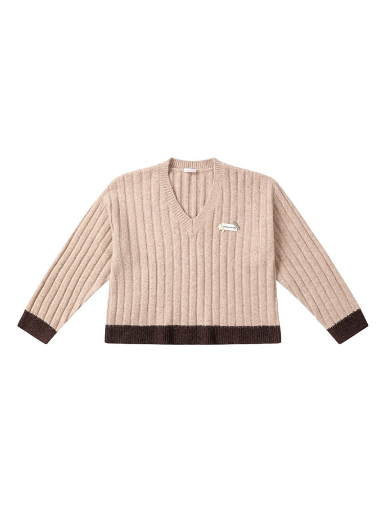 Dusty Pink Mohair V-Neck Sweater