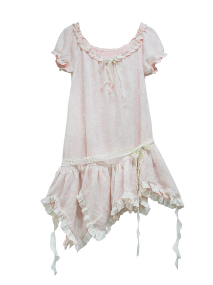 Soft Sleep Elegular Stitch Tassel Lace One Piece