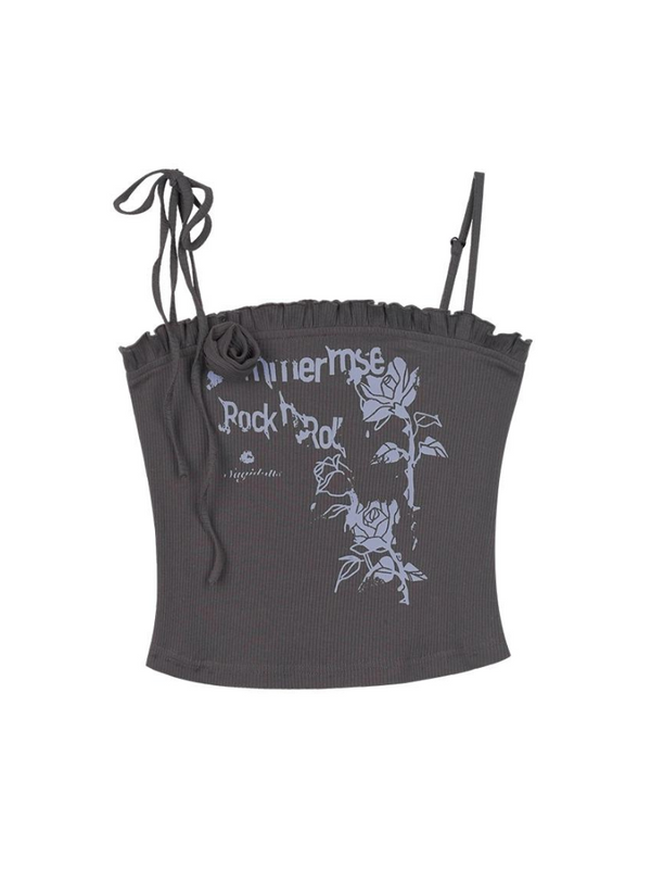 Rose Design Frilled Camisole