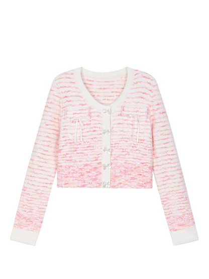 Gradient Pink Knit Cardigan