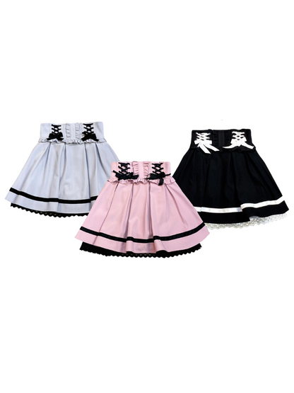 Lace-Up Design Taist Frill Chuchu