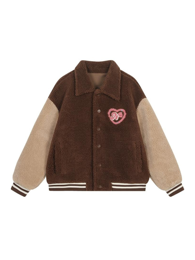 Uniform Cherry Design Boa Jacket