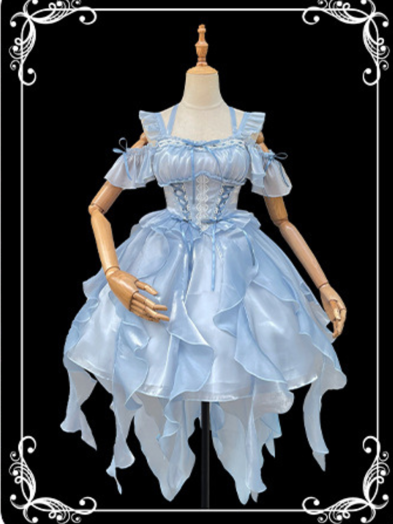 原装正品洛丽塔公主裙双胞可爱显瘦日装jsk轻薄花朵婚纱洛丽塔连衣裙夏装 由于库存已用完，请再次列表。