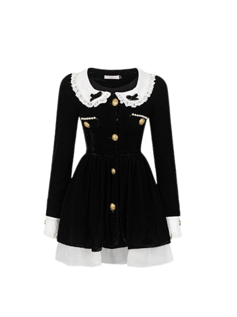 Sweet Chic Doll Velour Frill Dress