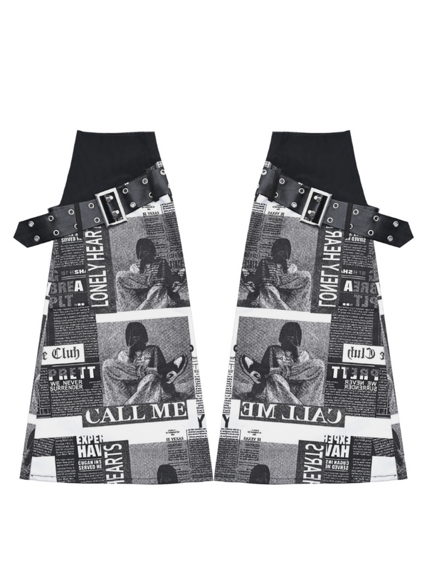 モノクロプリントパンクアームウォーマー