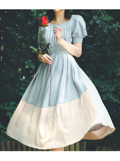 French Girly Puff Sleeve Princess Dress 