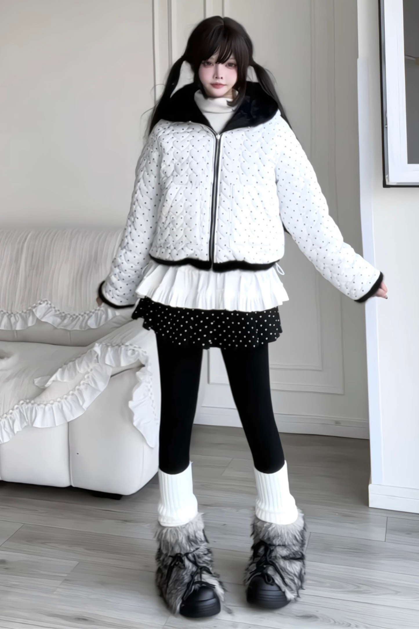 Animal Fur Reversible Zip Jacket