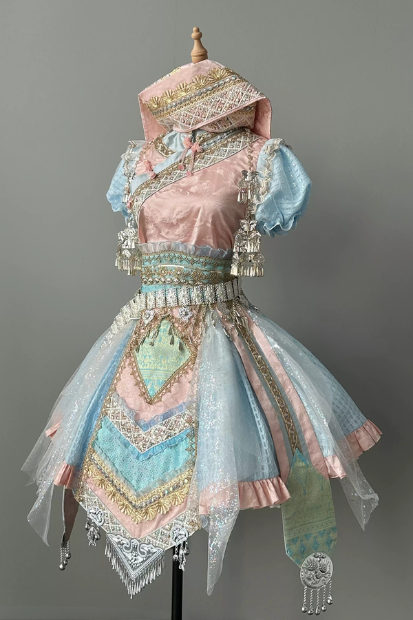 【12月16日予約締切】エスニックロリータツインコーデパフスリーブドレスセット＋ベルスリーブドレスセット