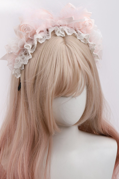 Milk Pink Lace Headband