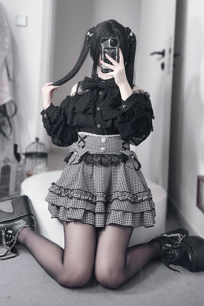 ダークキュートティアードスカート