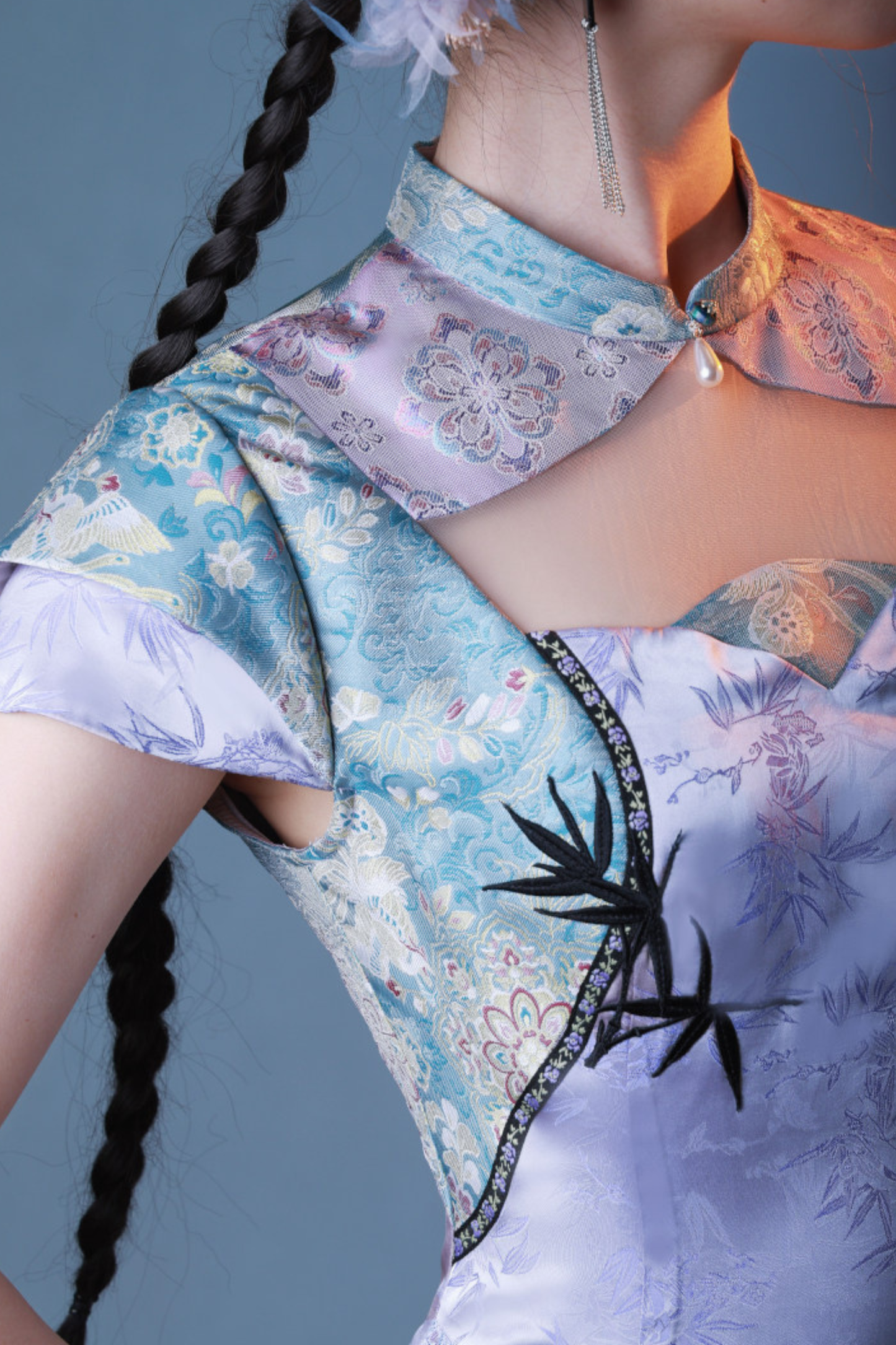 ジャカードレトロタイトプリーツドレス