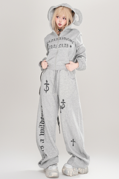 ナイトデモンシープホーンフードパーカー