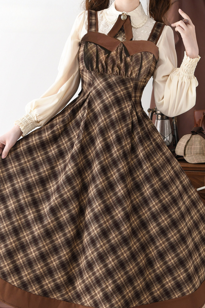 [Reservation Deadline February 3rd] Vintage Detective Series Lapel Cape + Flap Collar Jumper Skirt + Ribbon Brooch