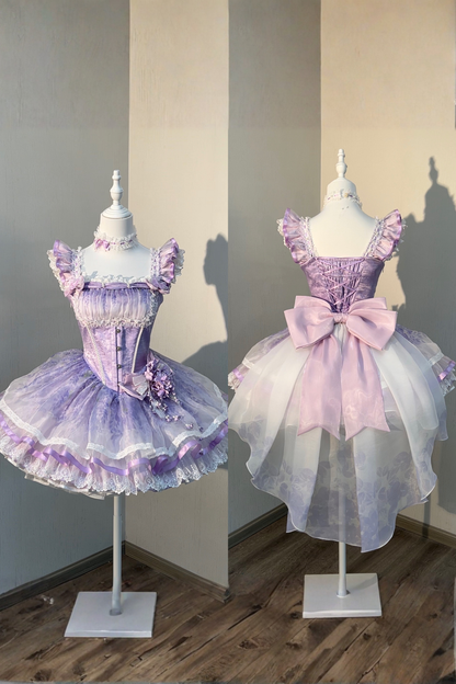 【予約商品】バレエスタイルエレガントドレス+ハット+ヘアバンド+リボンテール