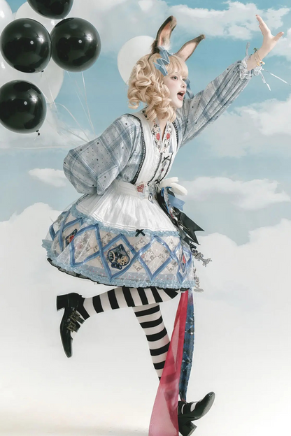 アリスワールドロリータドレス+エプロン+アクセサリー