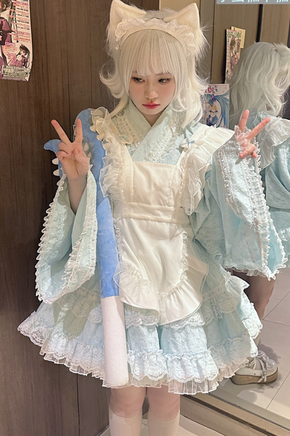 フルレースコットンエプロンサブカルチャースカート