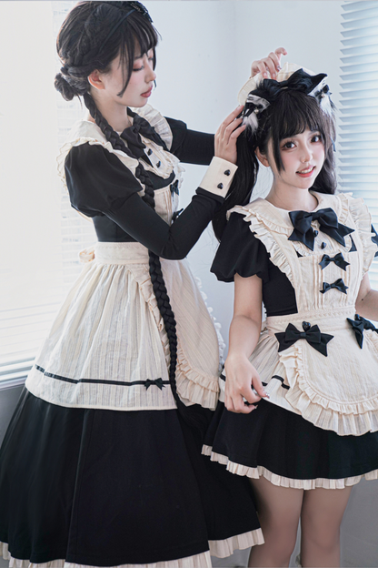 Little Maid Elegant Lolita Dress + Apron + Sleeve + Headband
