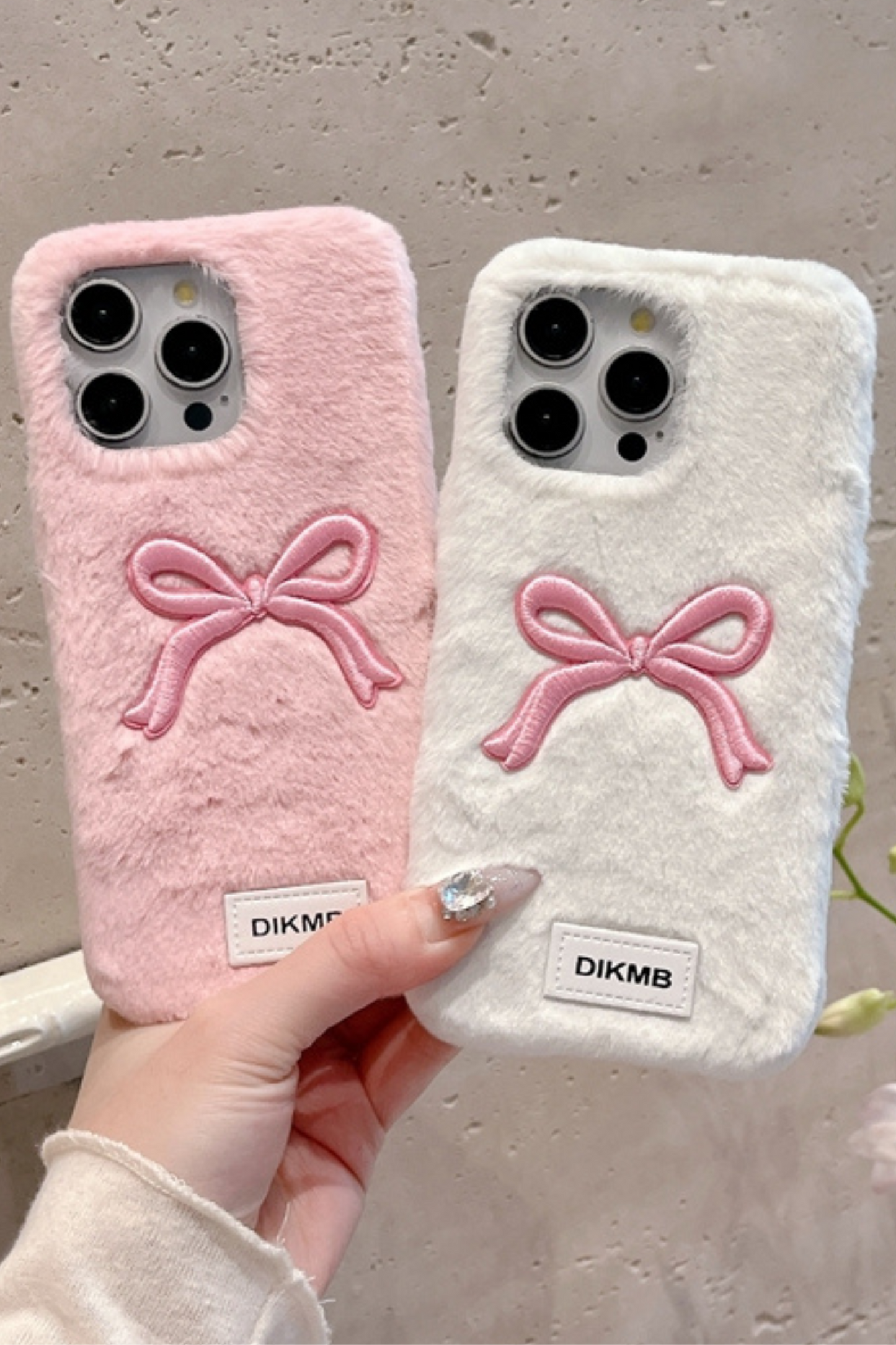 Sweet Ribbon Milky Fur iPhone Case