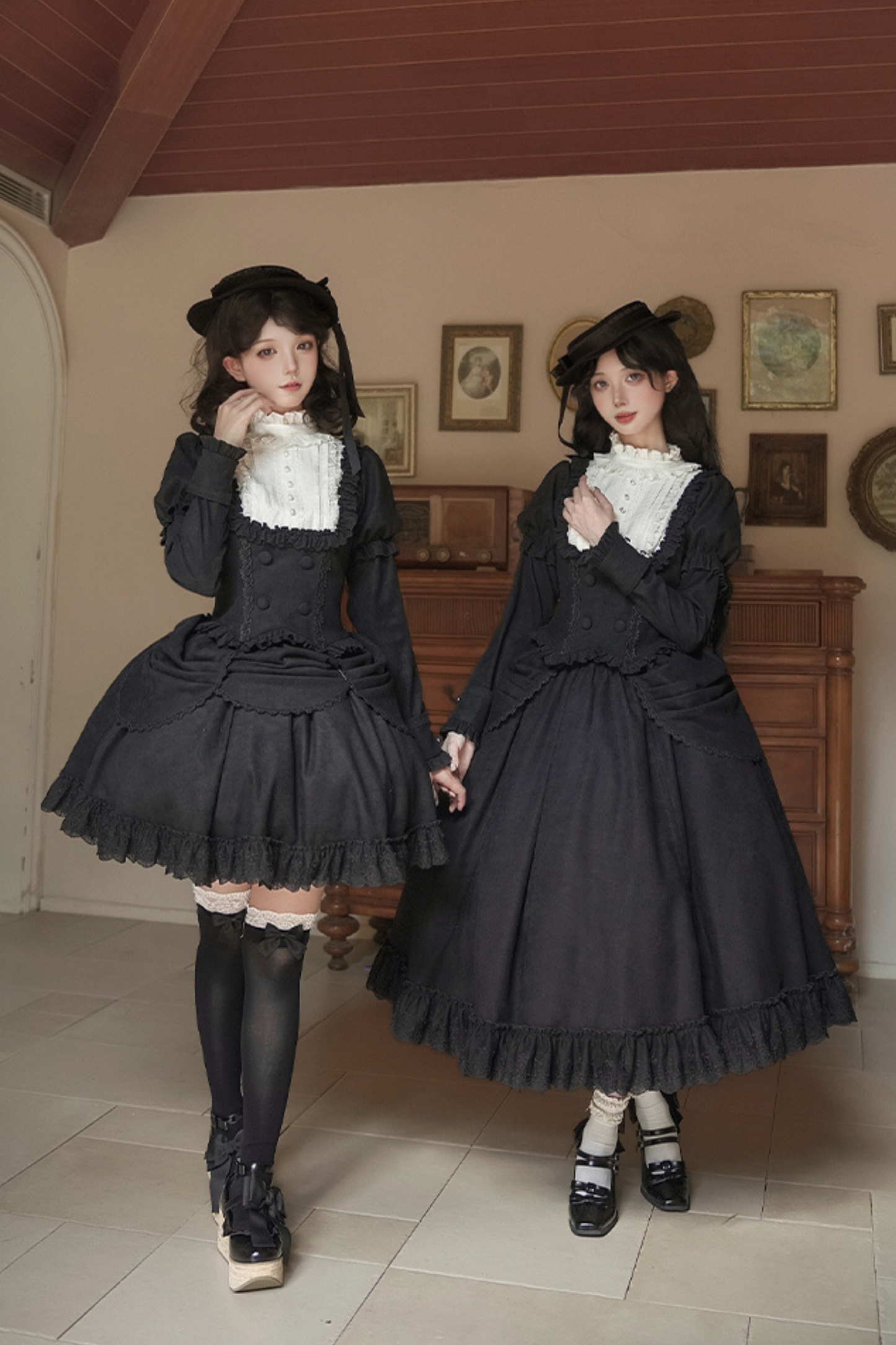 [Reservations] Classical Top + Curtain Skirt + Ribbon Collar + Hat
