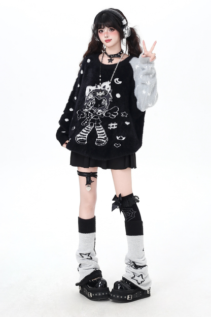 エンジェルバイカラールーズオーバーセーター