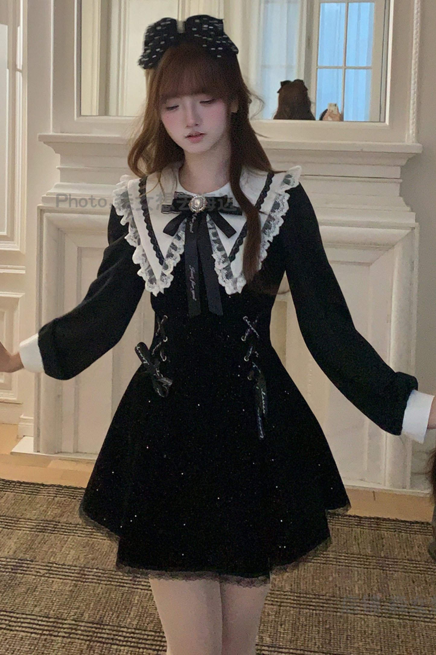 ジュエルフレンチガーリーフレアドレス